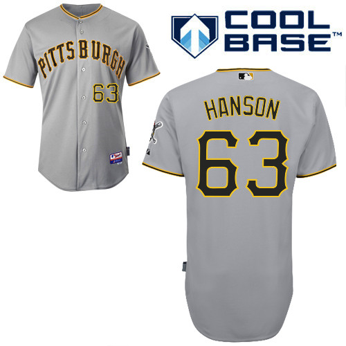 Alen Hanson #63 MLB Jersey-Pittsburgh Pirates Men's Authentic Road Gray Cool Base Baseball Jersey